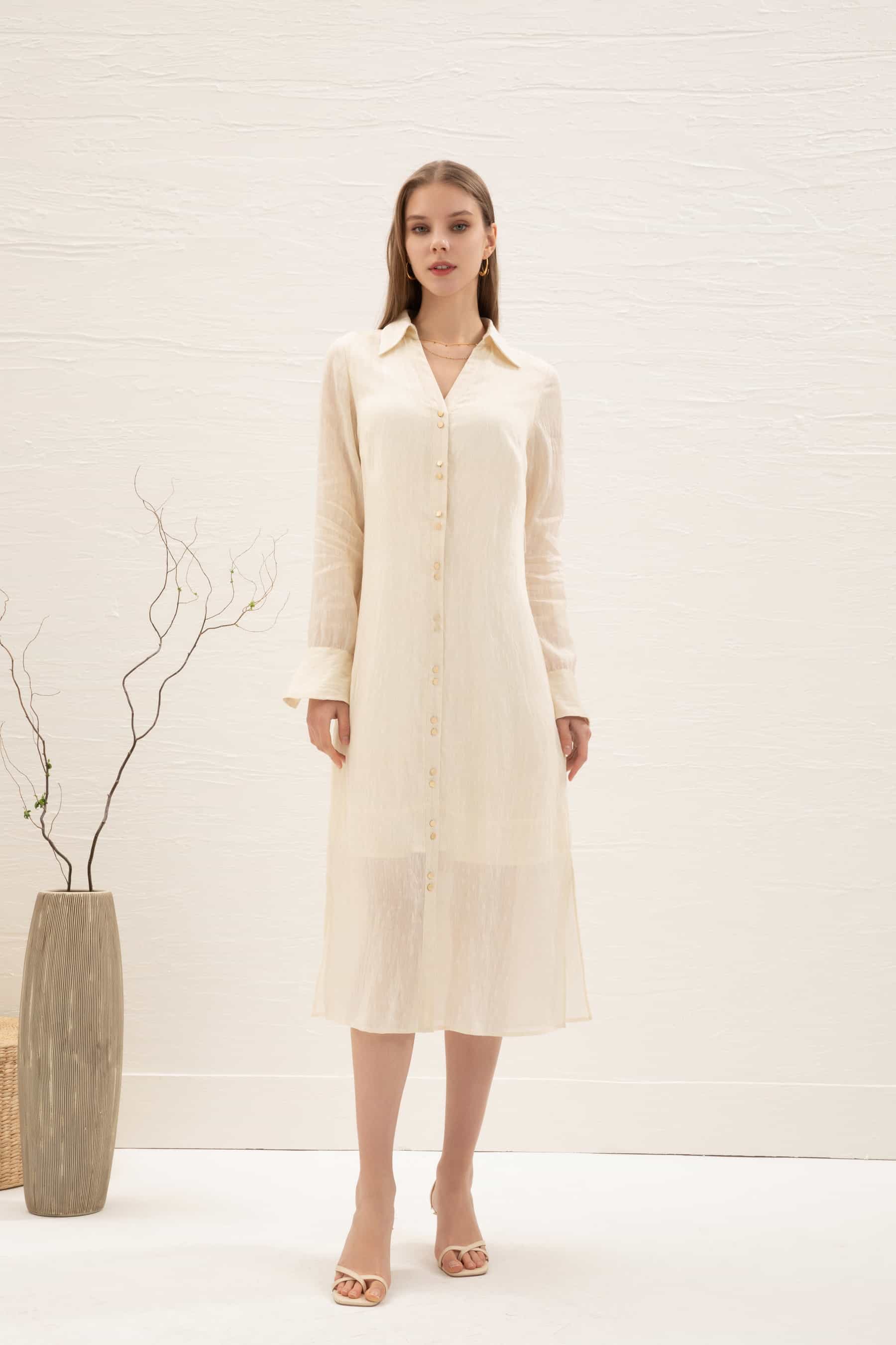 GDS Scarlette Belted Dress | Cream DRESSES autumn-winter BRUNCH Catch CREAM DRESSES GDS HOLIDAY L M RACES S SALE XL XS