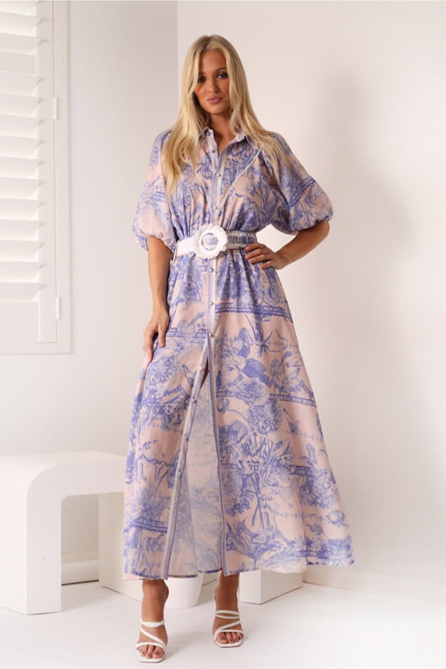 Carla Long Dress | Lilac- Blush