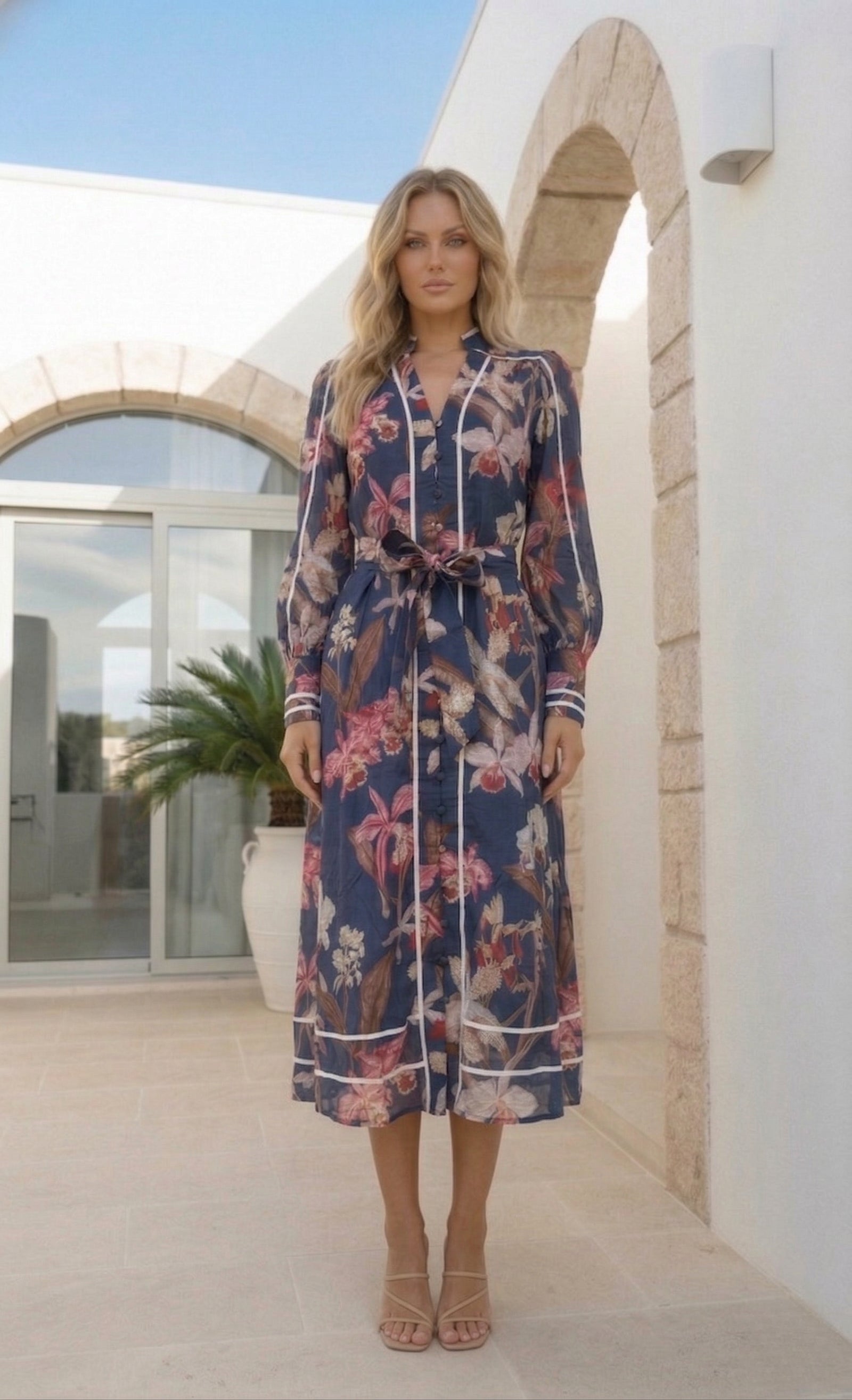 Lily Dress | Navy Floral