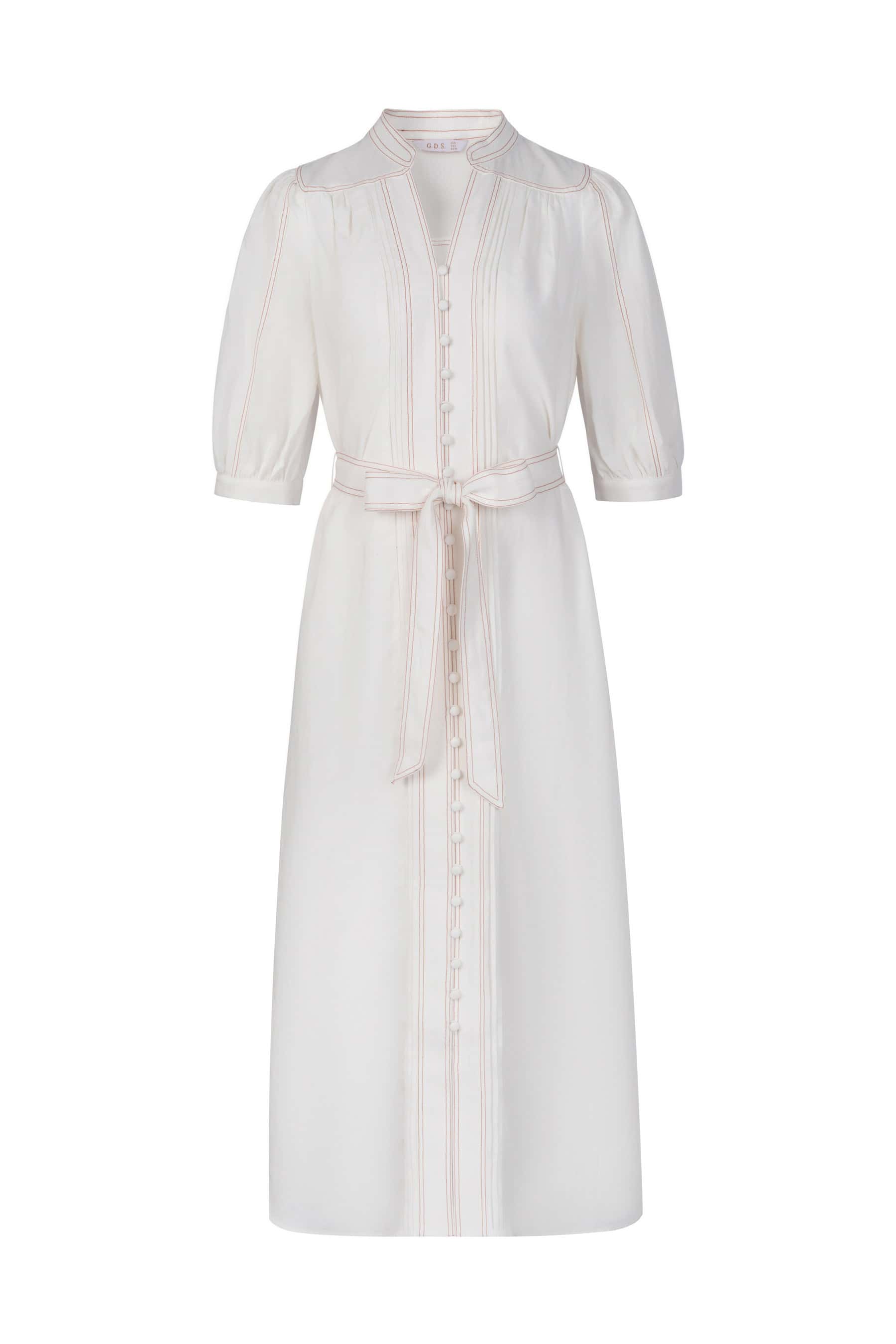 GDS Manhattan Long Linen Dress | White