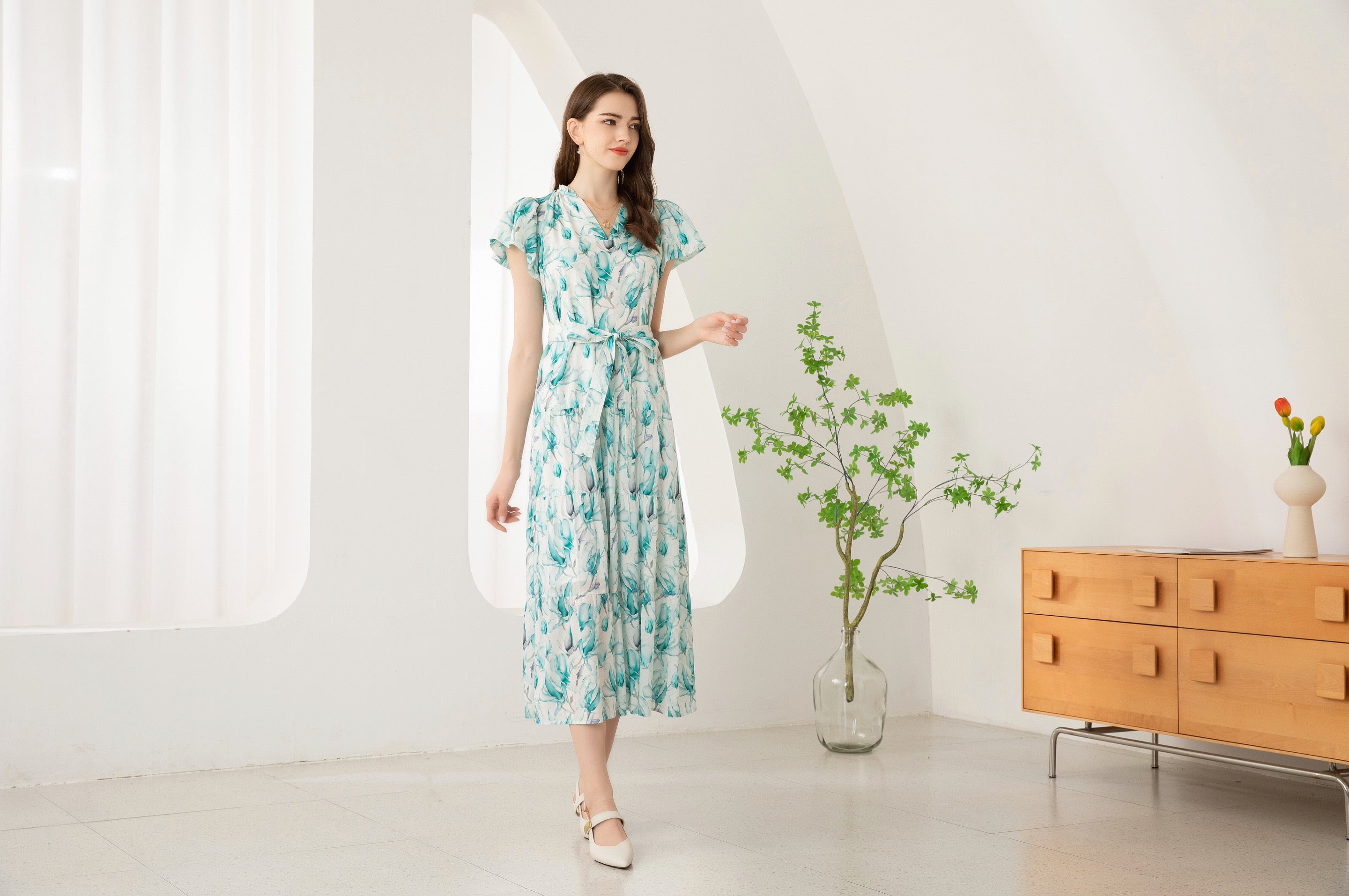 GDS Risette Tencel Long Dress | Blue Print