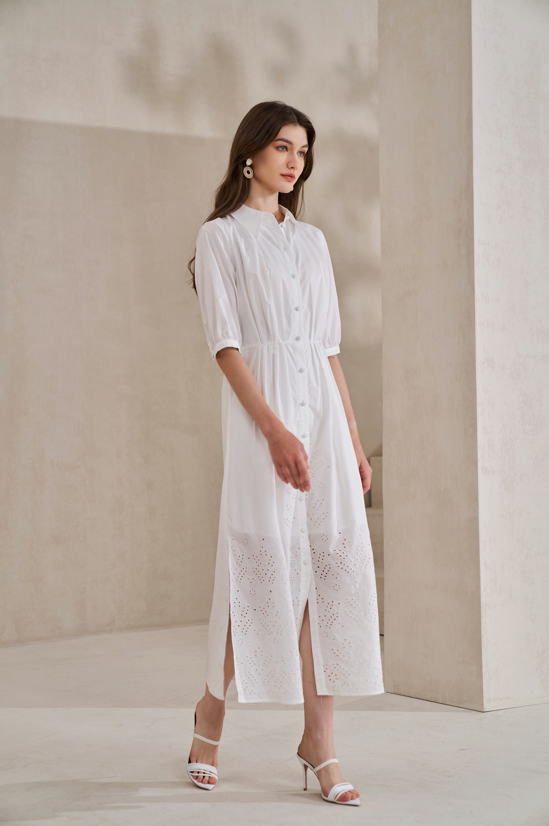 GDS Raven Tencel Long Dress | White DRESSES 10 12 14 16 8 GDS L M S WHITE XL XS