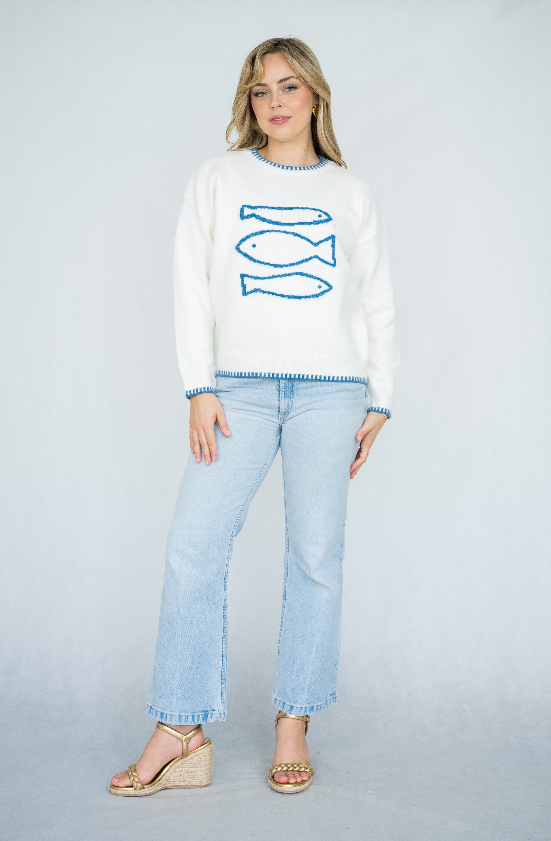 Marina Jumper | White- Blue
