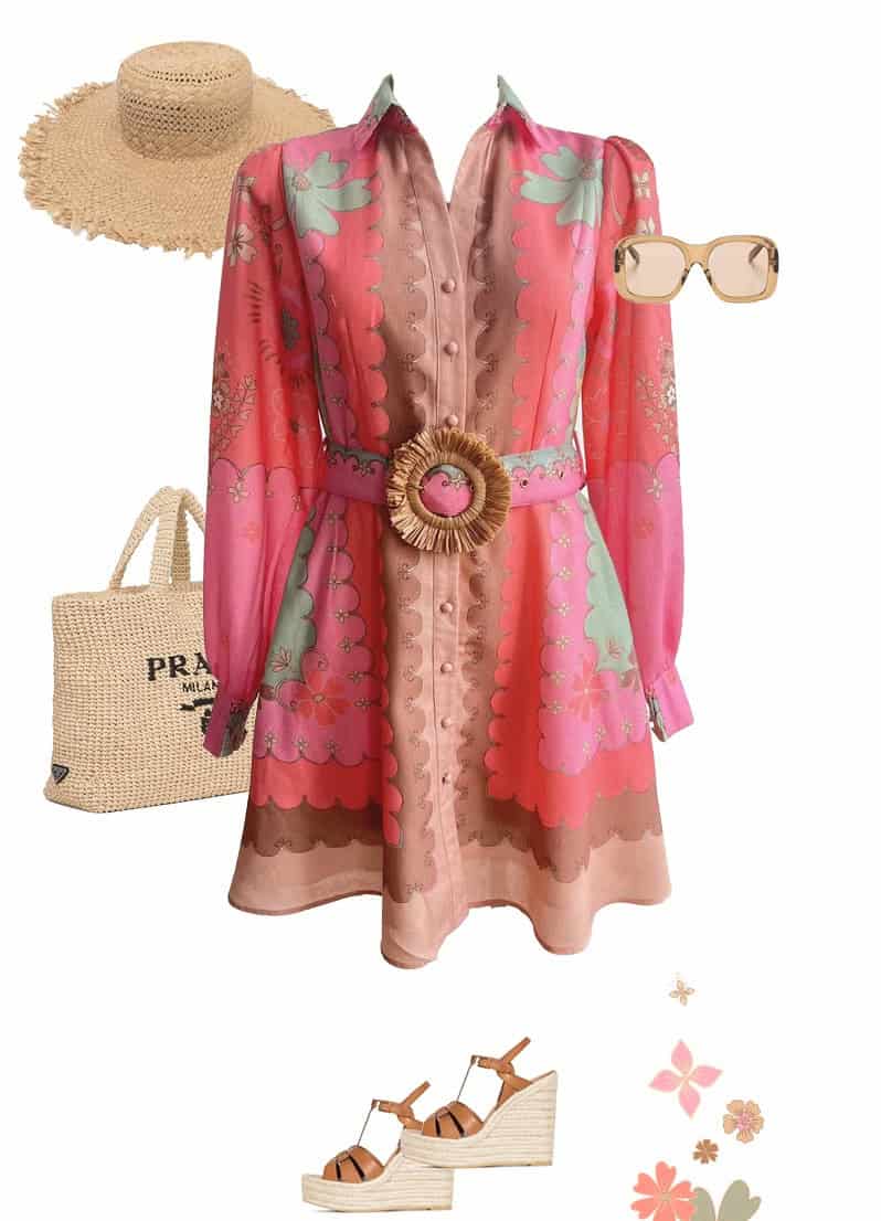 Paloma Linen Short Dress | Watermelon