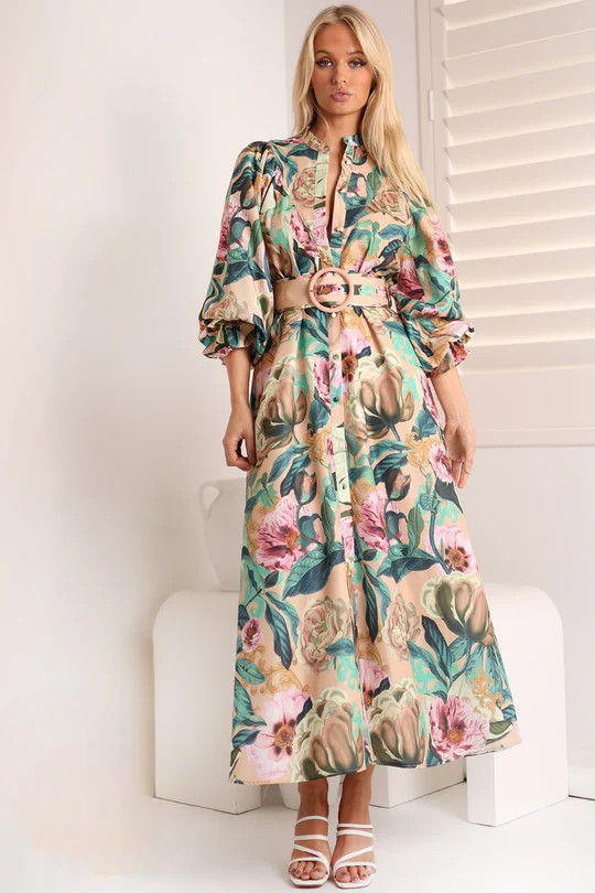 Simone Linen Dress | Mocha