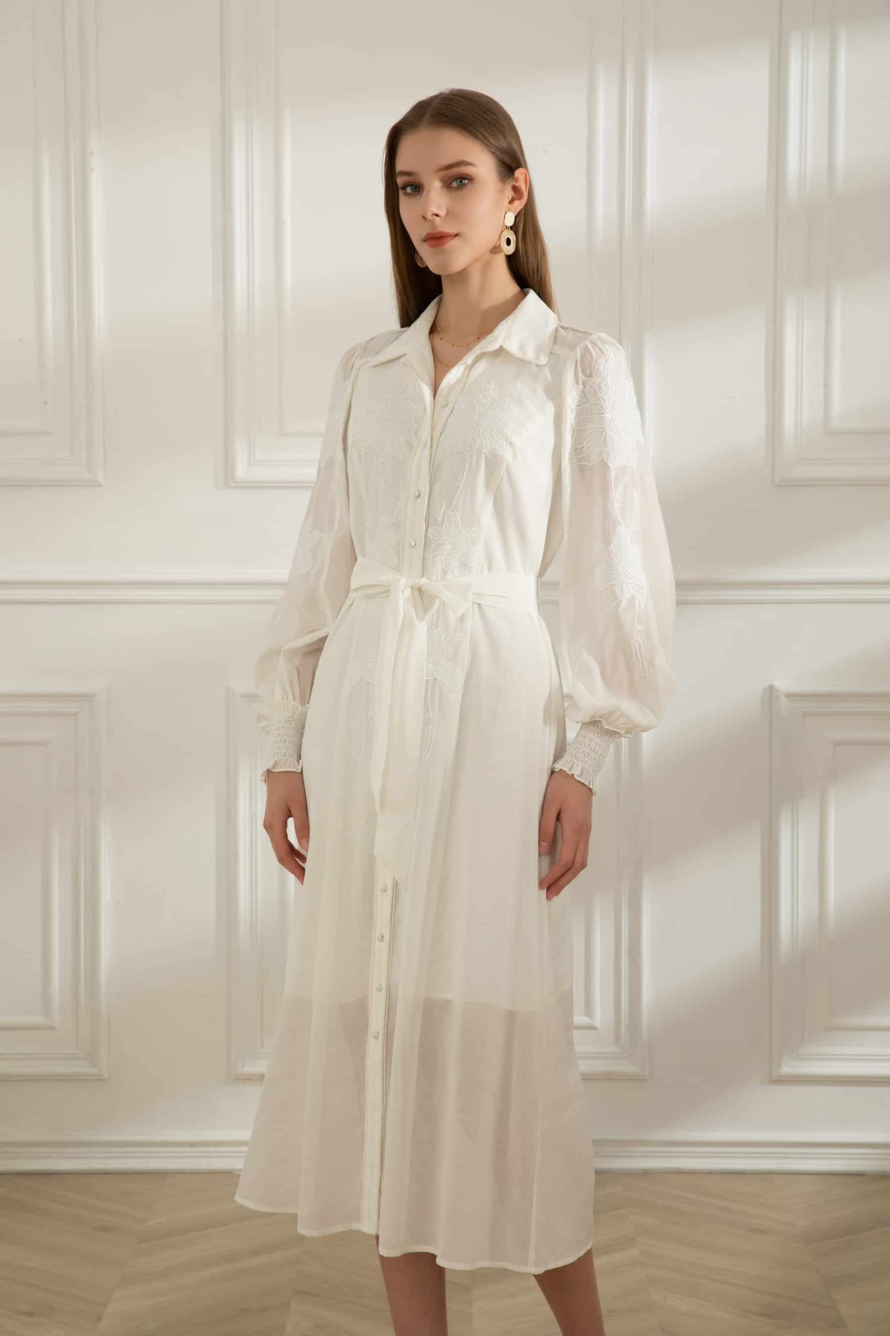 GDS Camille Dress | White DRESSES autumn-winter AW 23 BRUNCH Catch DRESSES GDS HOLIDAY L M RACES S SALE 40 % WHITE XL XS