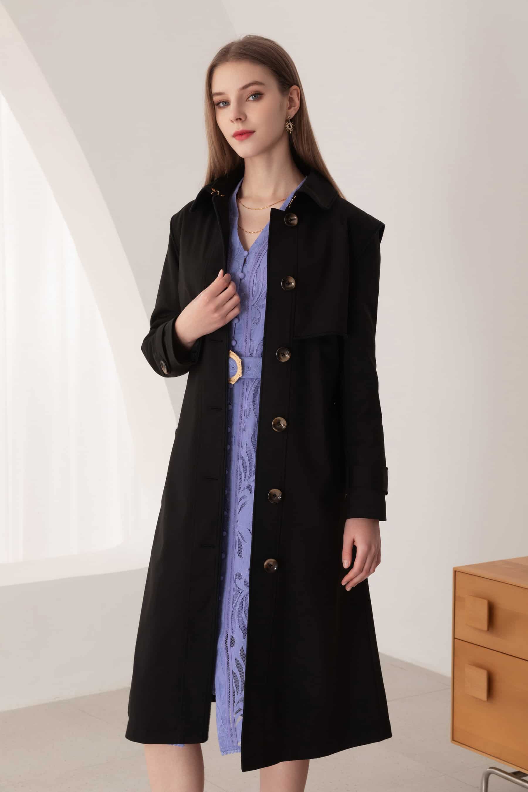 GDS Macy Trench Coat | Black COAT autumn-winter BLACK BS Catch GDS JACKETS L M S SALE 40 % WORK XL XS