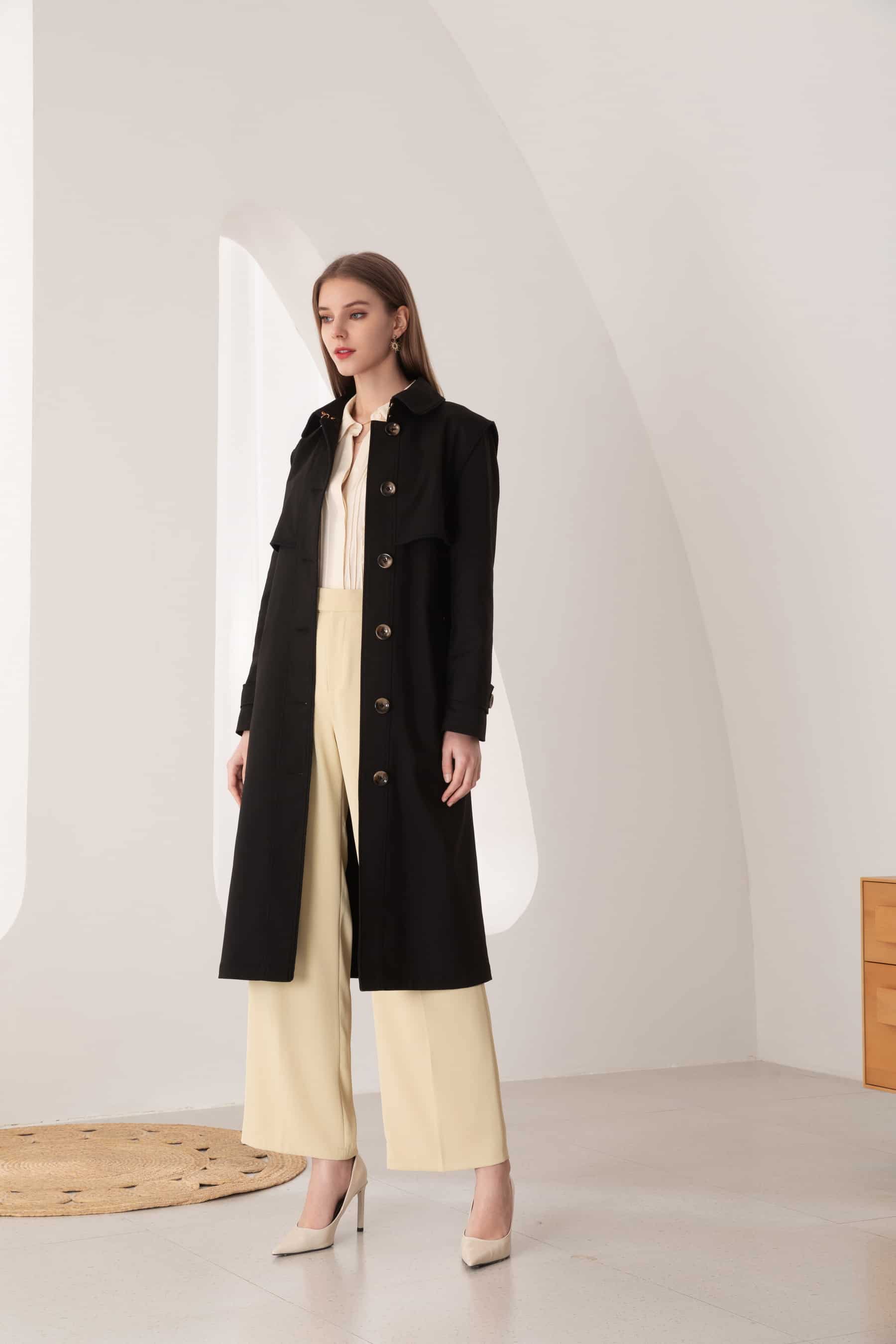 GDS Macy Trench Coat | Black COAT autumn-winter BLACK BS Catch GDS JACKETS L M S SALE 40 % WORK XL XS