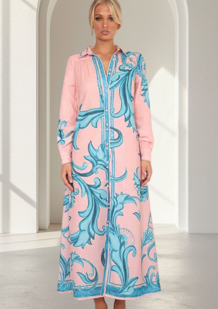 Melody  Linen  Dress   |  Pink