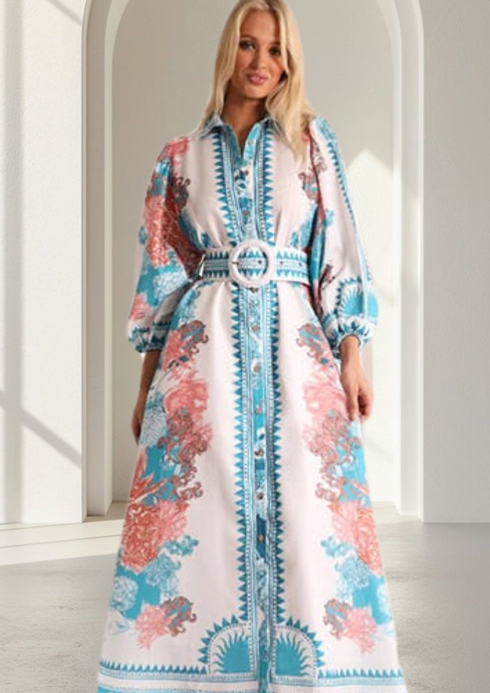 Adriana Long Dress  |  Sky