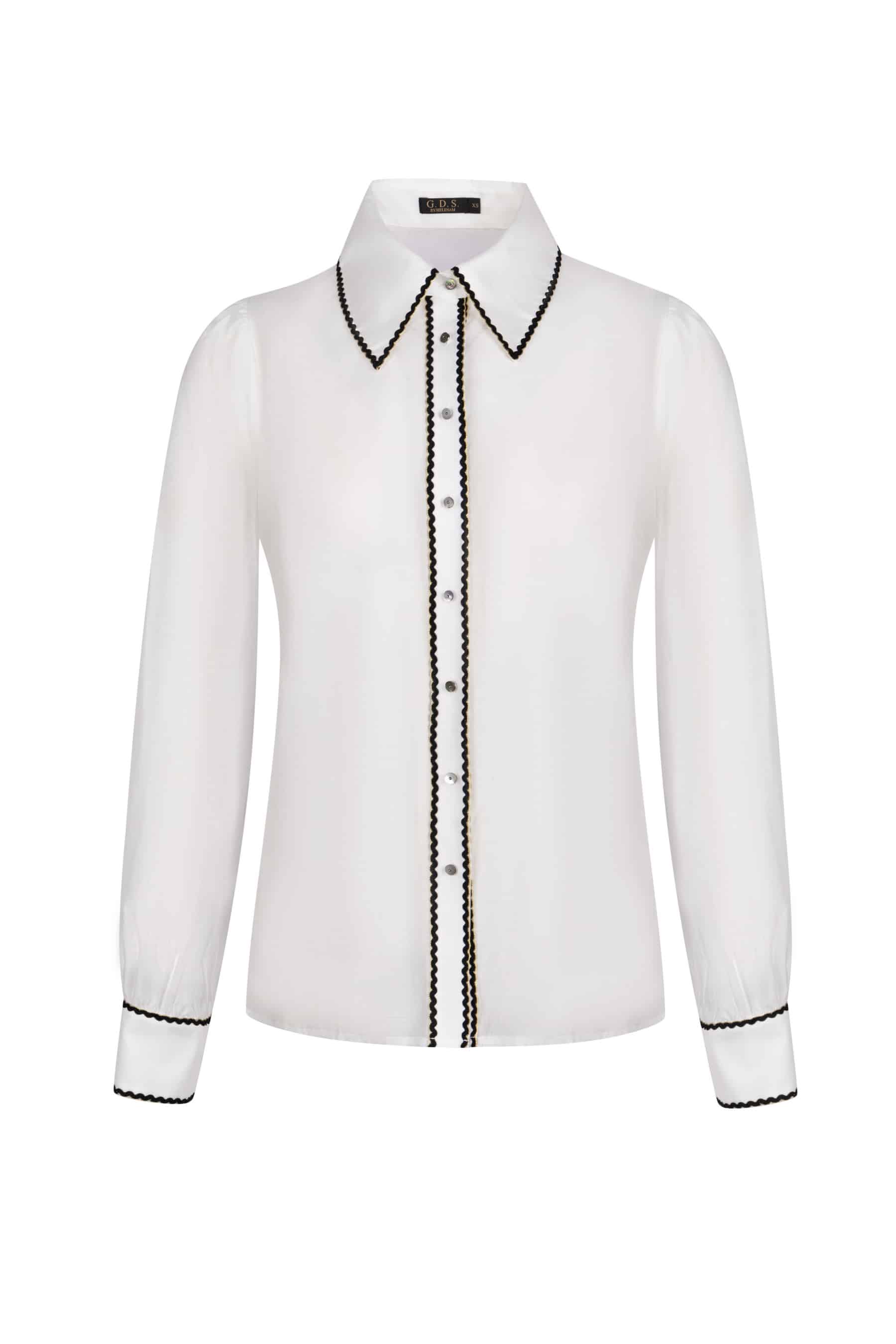 GDS Missika Tencel Blouse | White BLOUSES autumn-winter BLOUSES BRUNCH CASUAL Catch GDS L M S SALE WHITE WORK XL XS