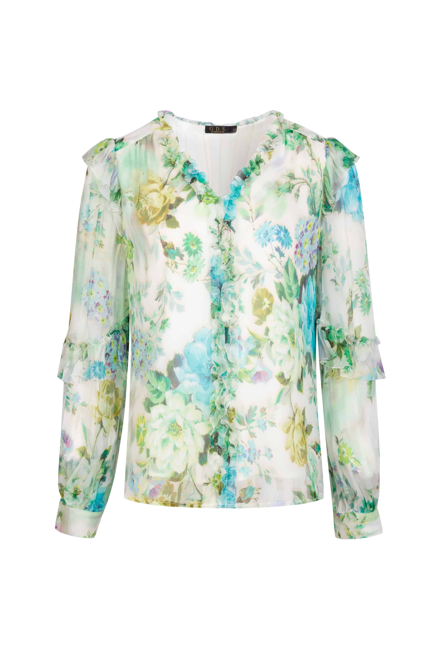 GDS Rosie Silk Blouse | Print BLOUSES autumn-winter BLOUSES BRUNCH CASUAL Catch GDS GREEN L M PRINT S SALE WORK XL XS