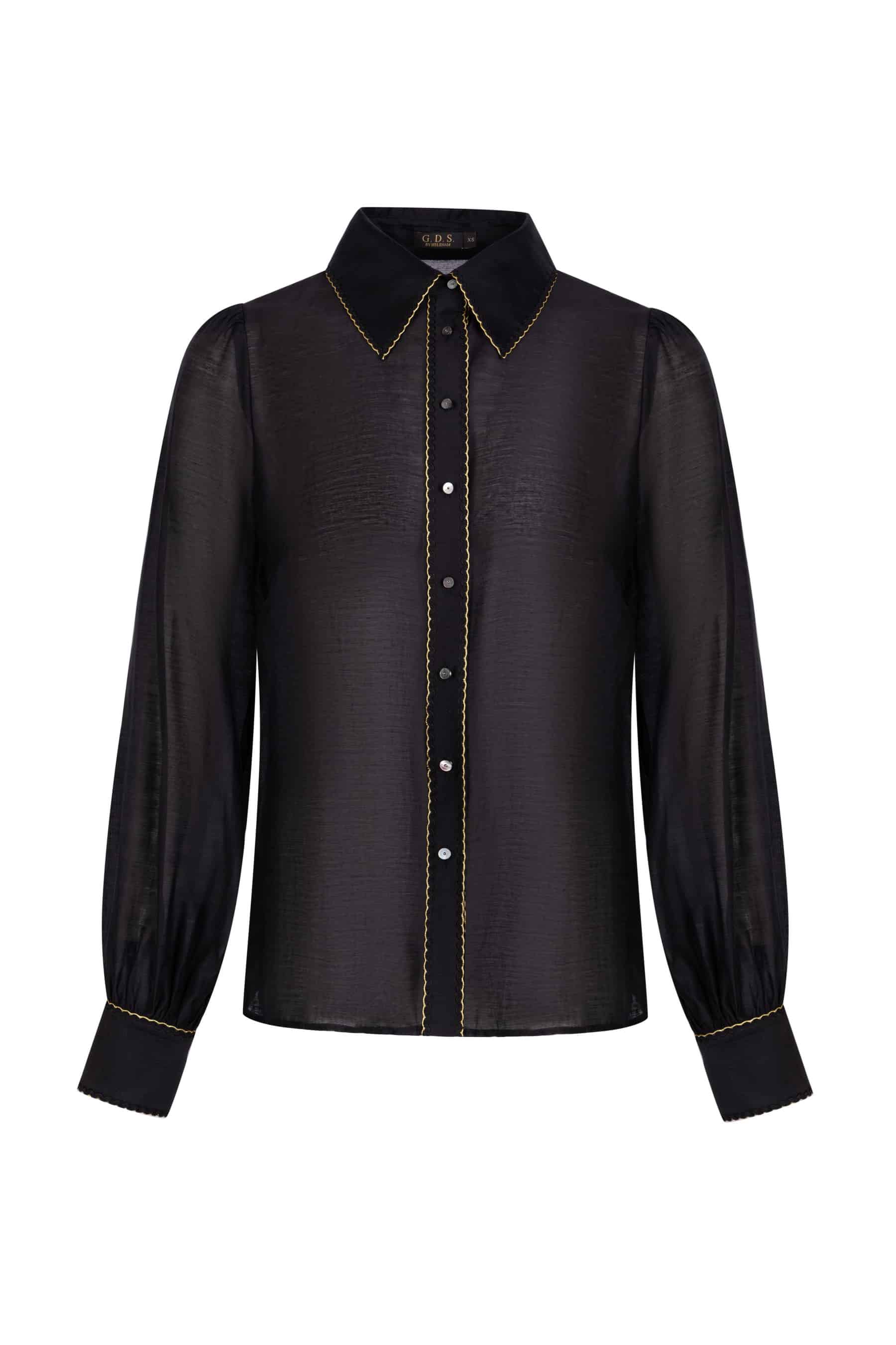 GDS Missika Tencel Blouse | Black BLOUSES autumn-winter BLACK BLOUSES BRUNCH CASUAL Catch GDS L M S SALE WORK XL XS