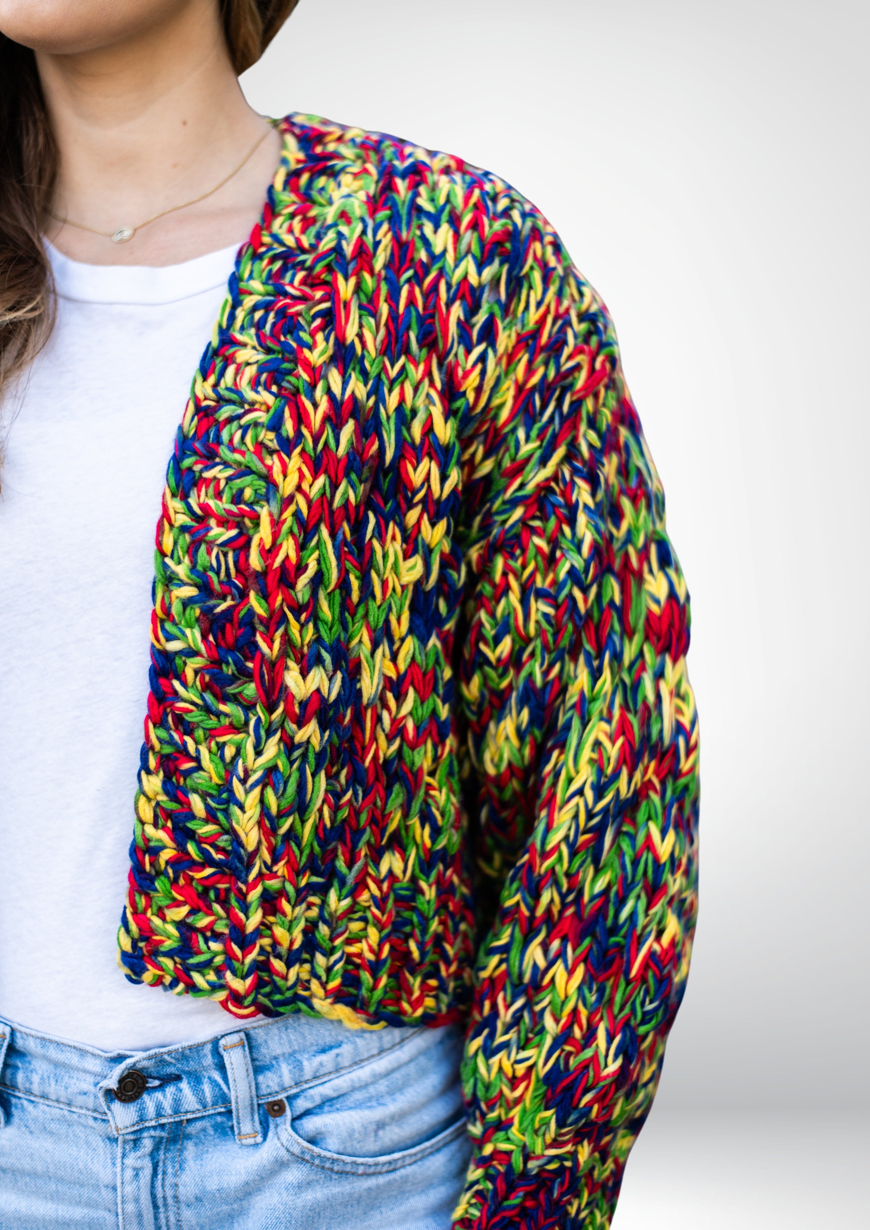 Rainbow Handmade Cardi |  Yellow