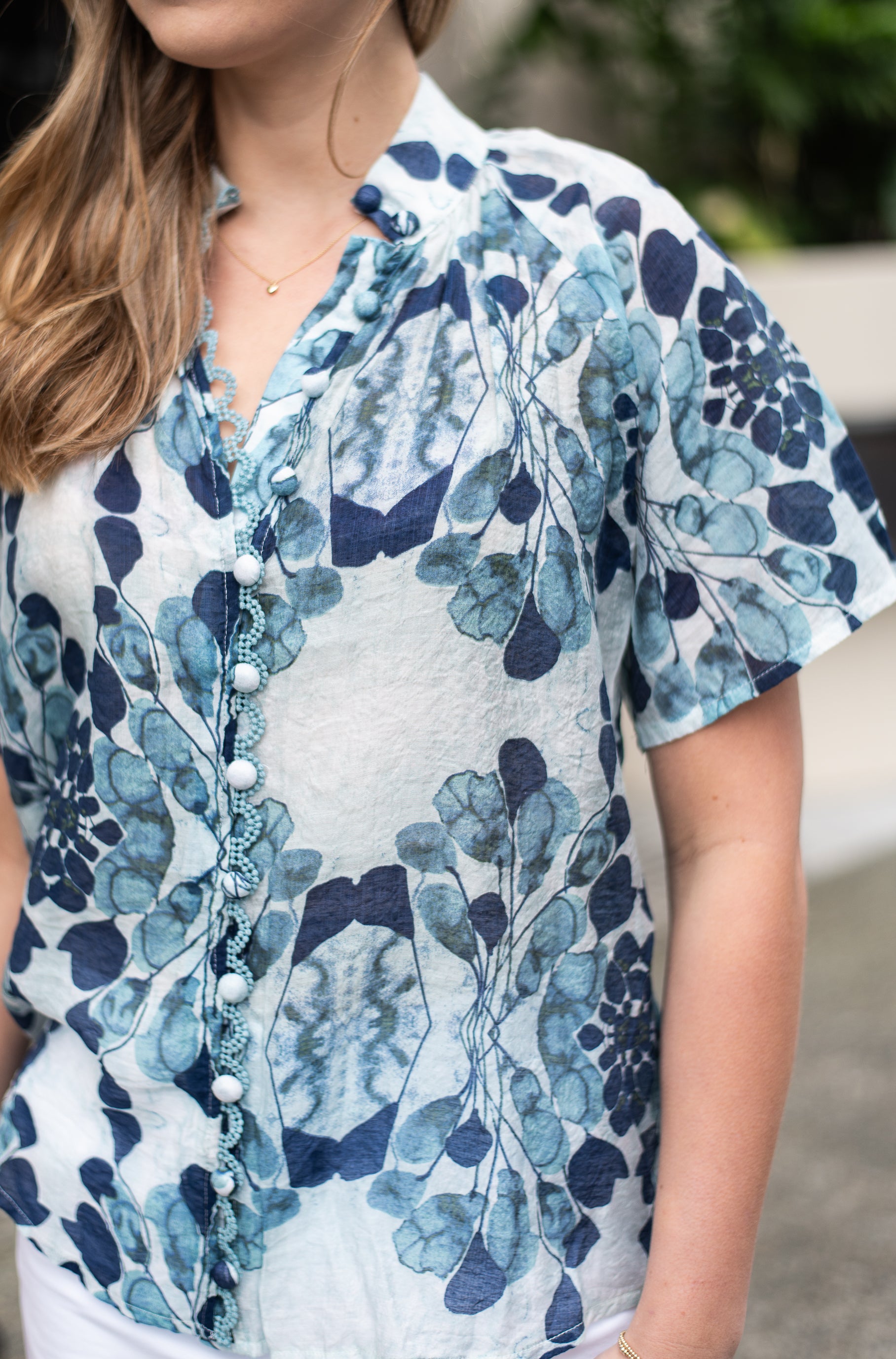 Isabella Blouse  |  Navy