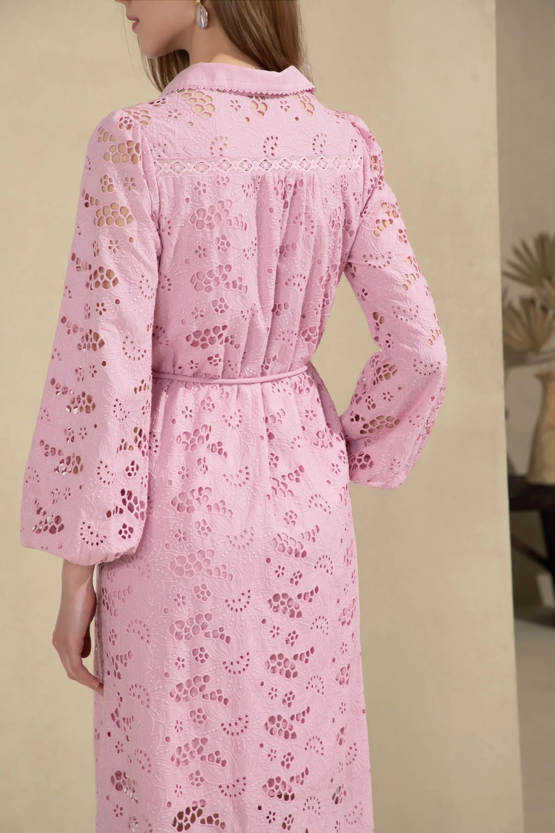 GDS Rosie Embroidered Long Dress  | Chalk Pink