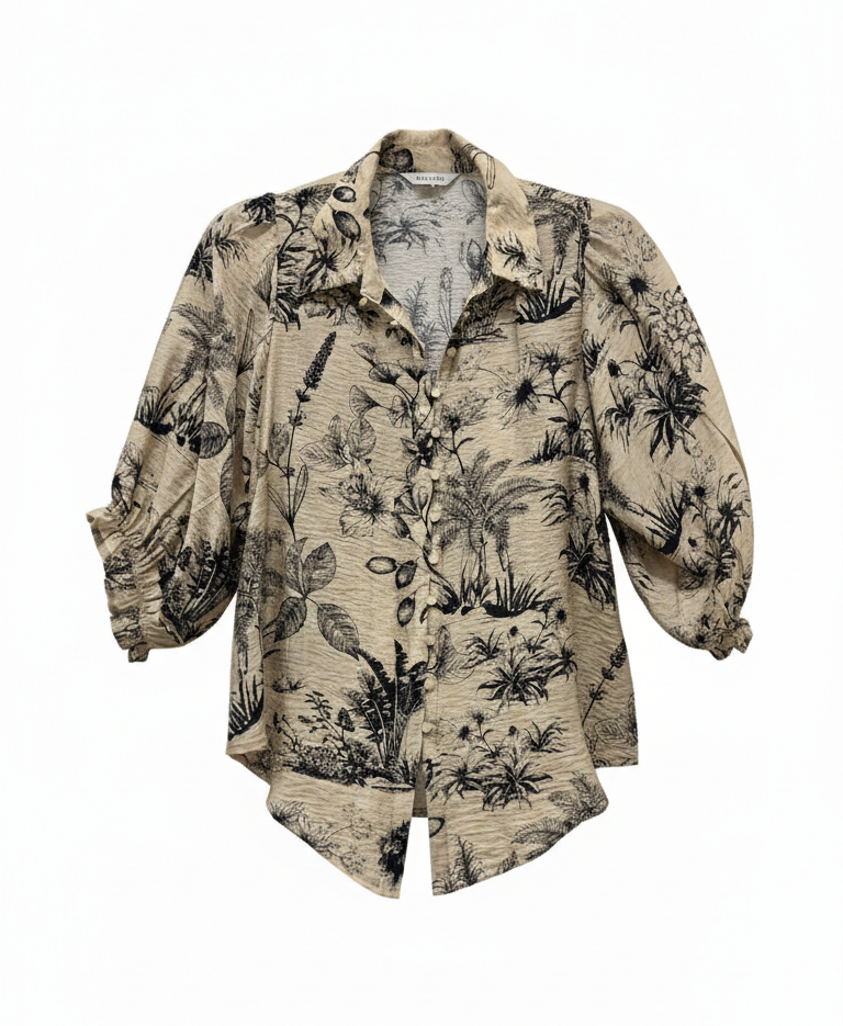 Colette  Blouse | Blk-Crm