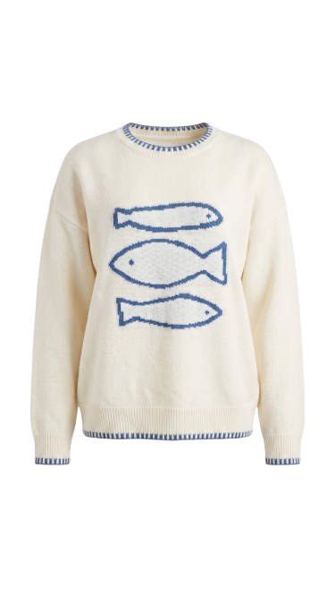 Marina Jumper |  White- Blue