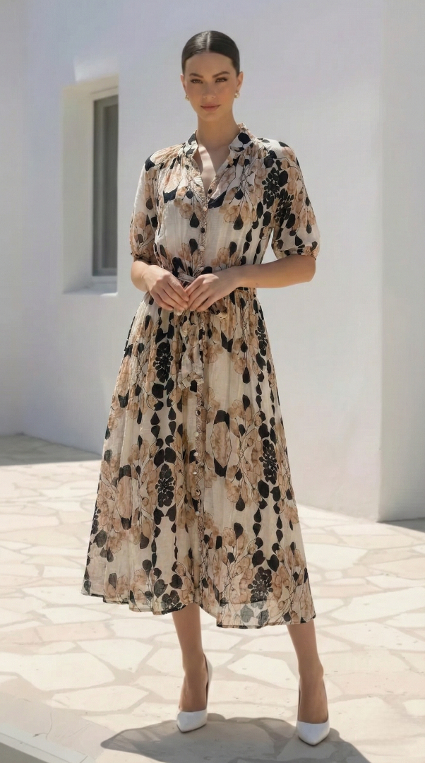 Isabella Dress  | Beige