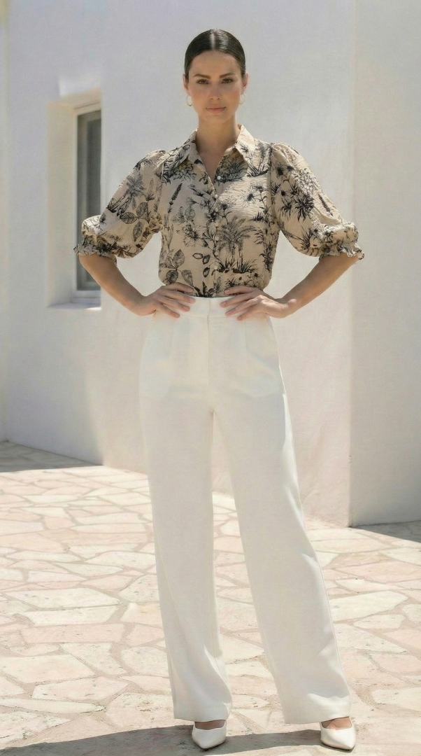 Colette  Blouse | Blk-Crm