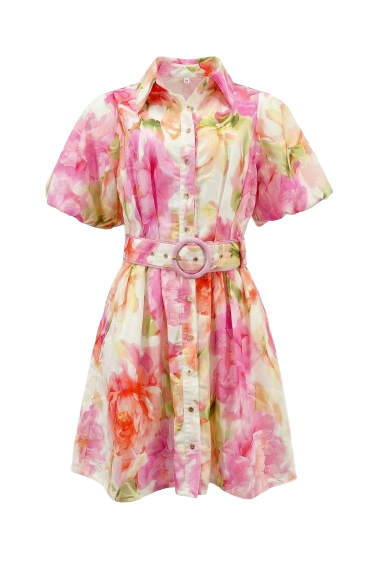 Charlotte Short Dress | Pink Floral