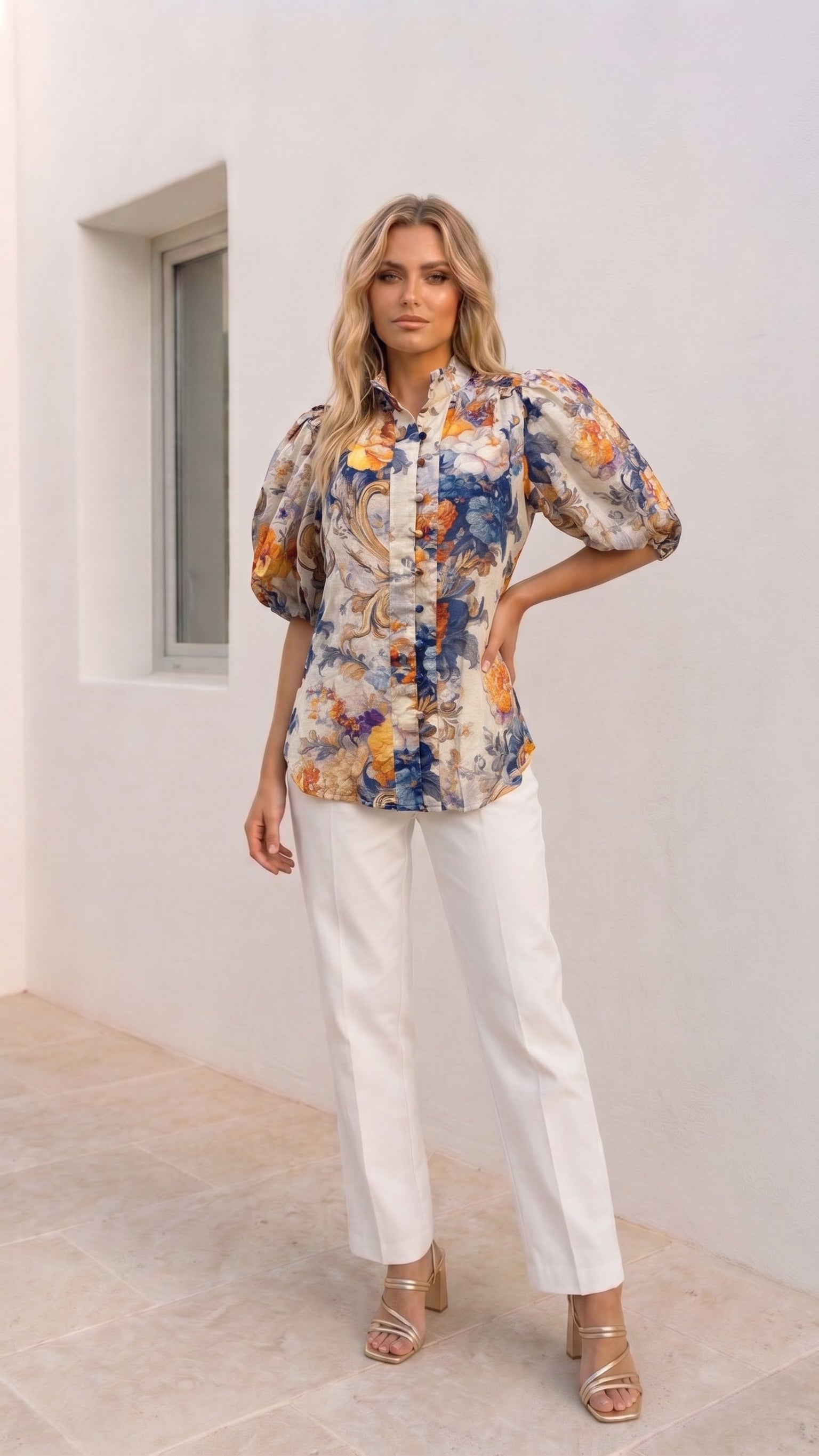 Florida  Blouse | Blue Floral