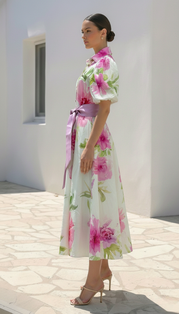 Anna Dress | White Floral