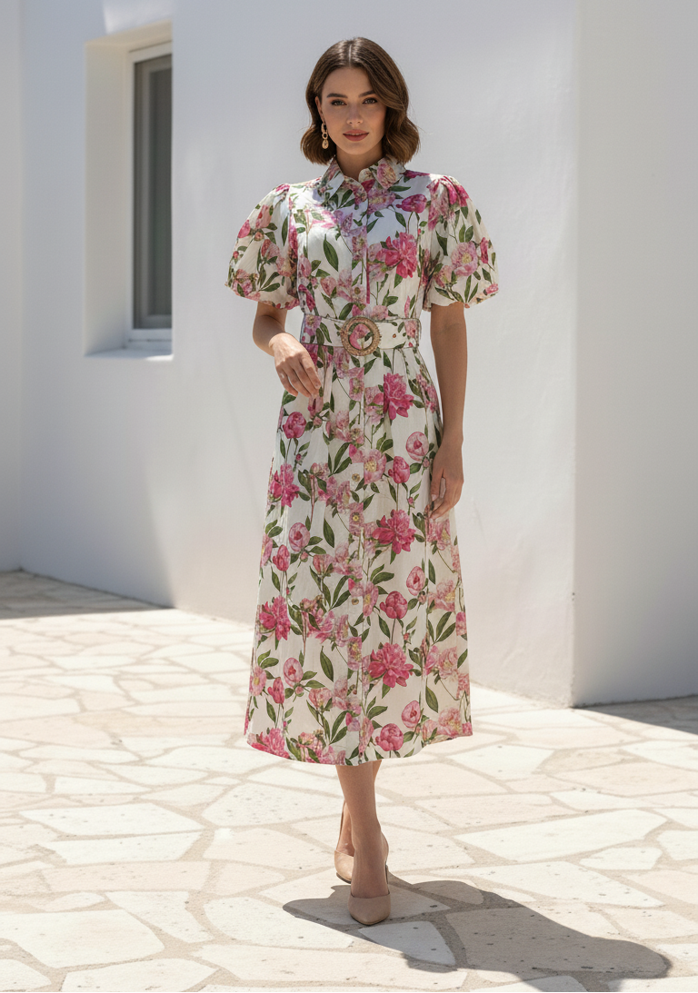 Poplin Dress  | Rose