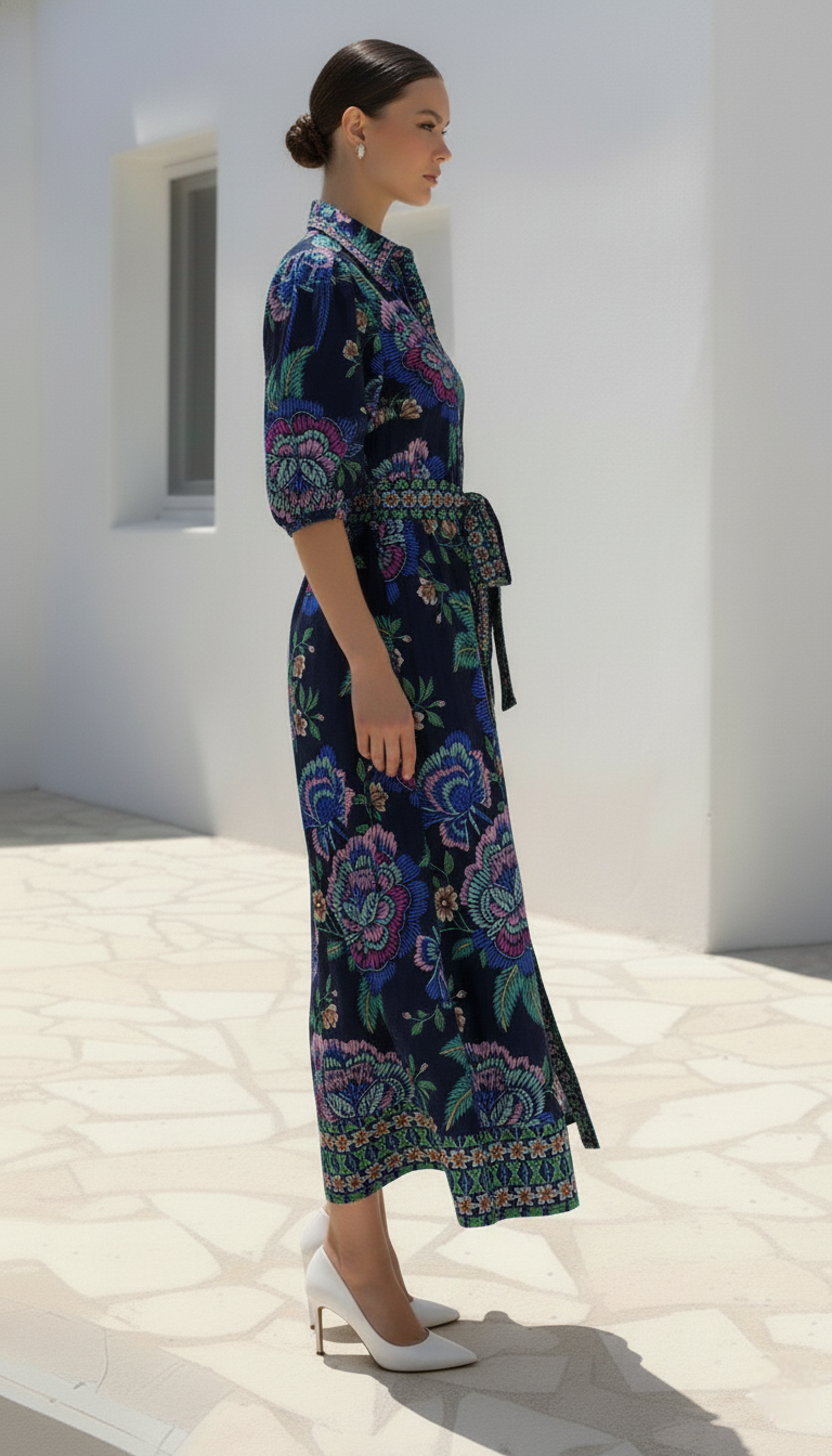 Liberty  Shirt Dress |  Navy- Floral