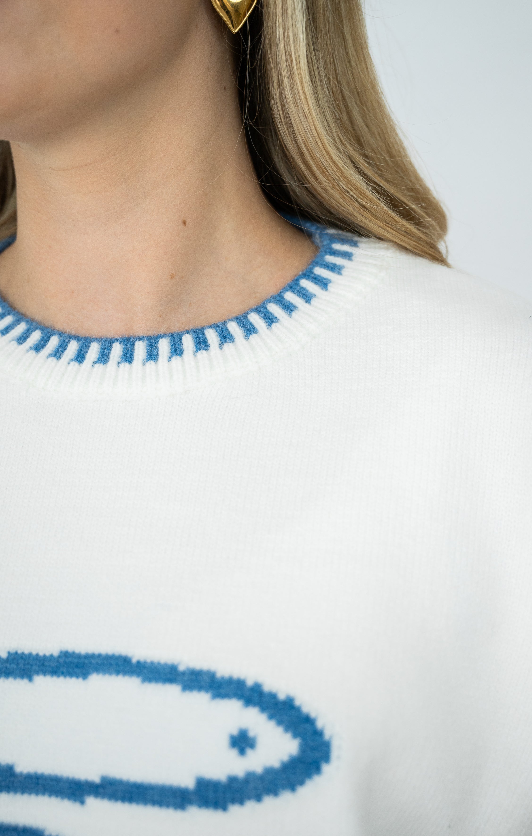 Marina Jumper |  White- Blue