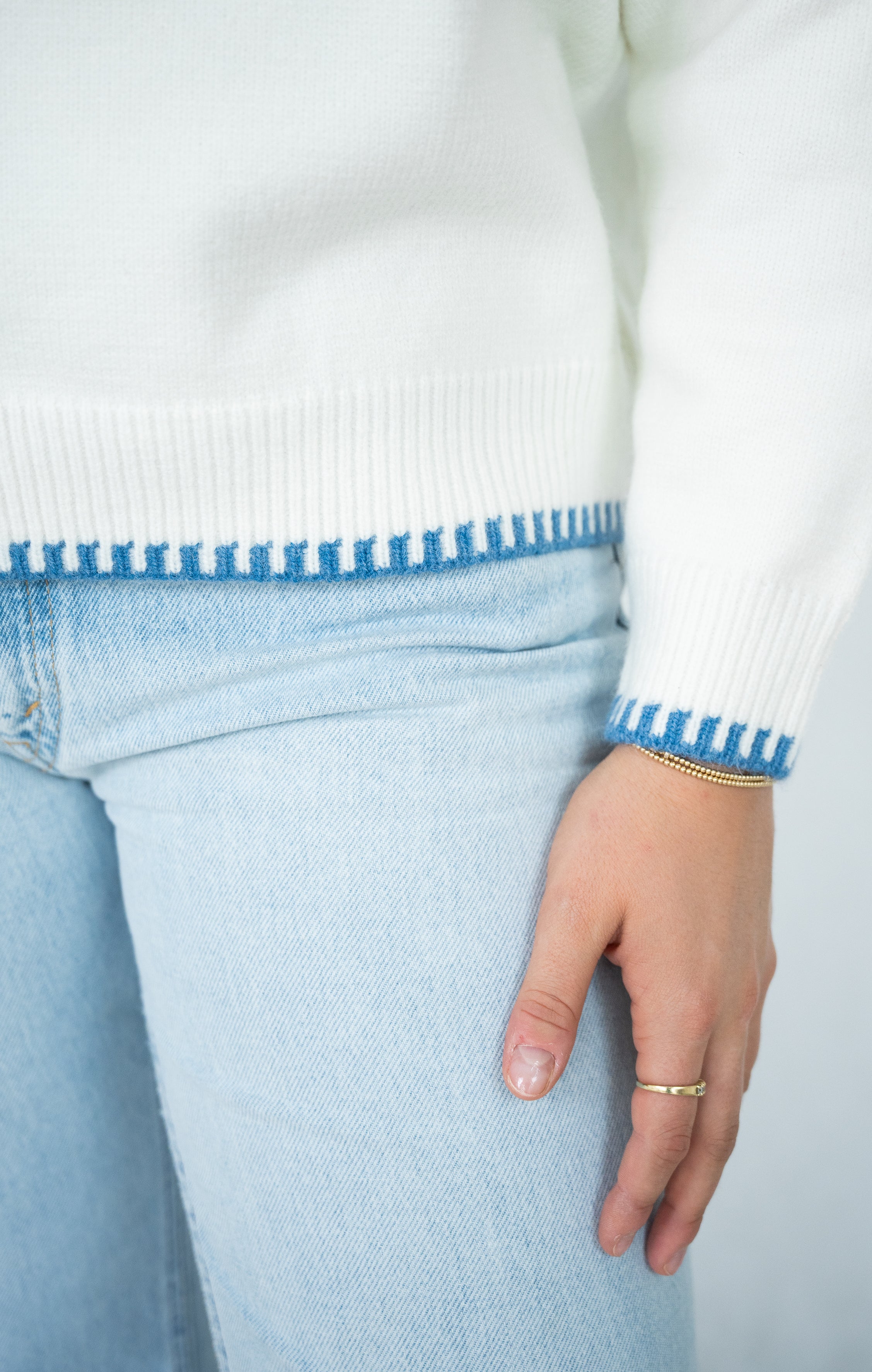 Marina Jumper |  White- Blue