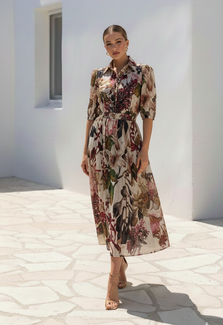 Botanical Shirt Dress |  Floral