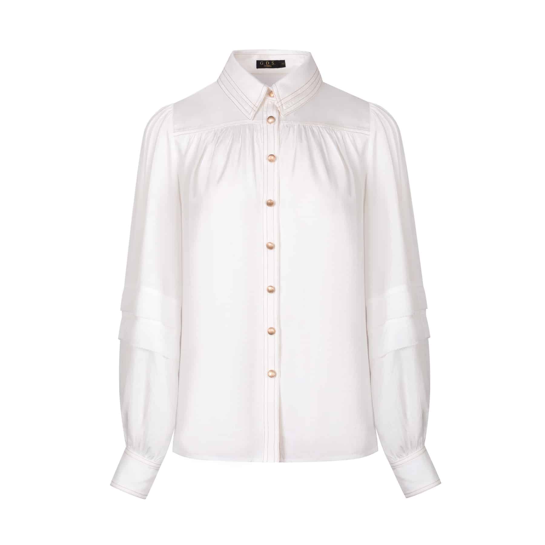GDS Celine Blouse | White BLOUSES autumn-winter BLOUSES BRUNCH CASUAL Catch GDS L M S SALE WHITE WORK XL XS