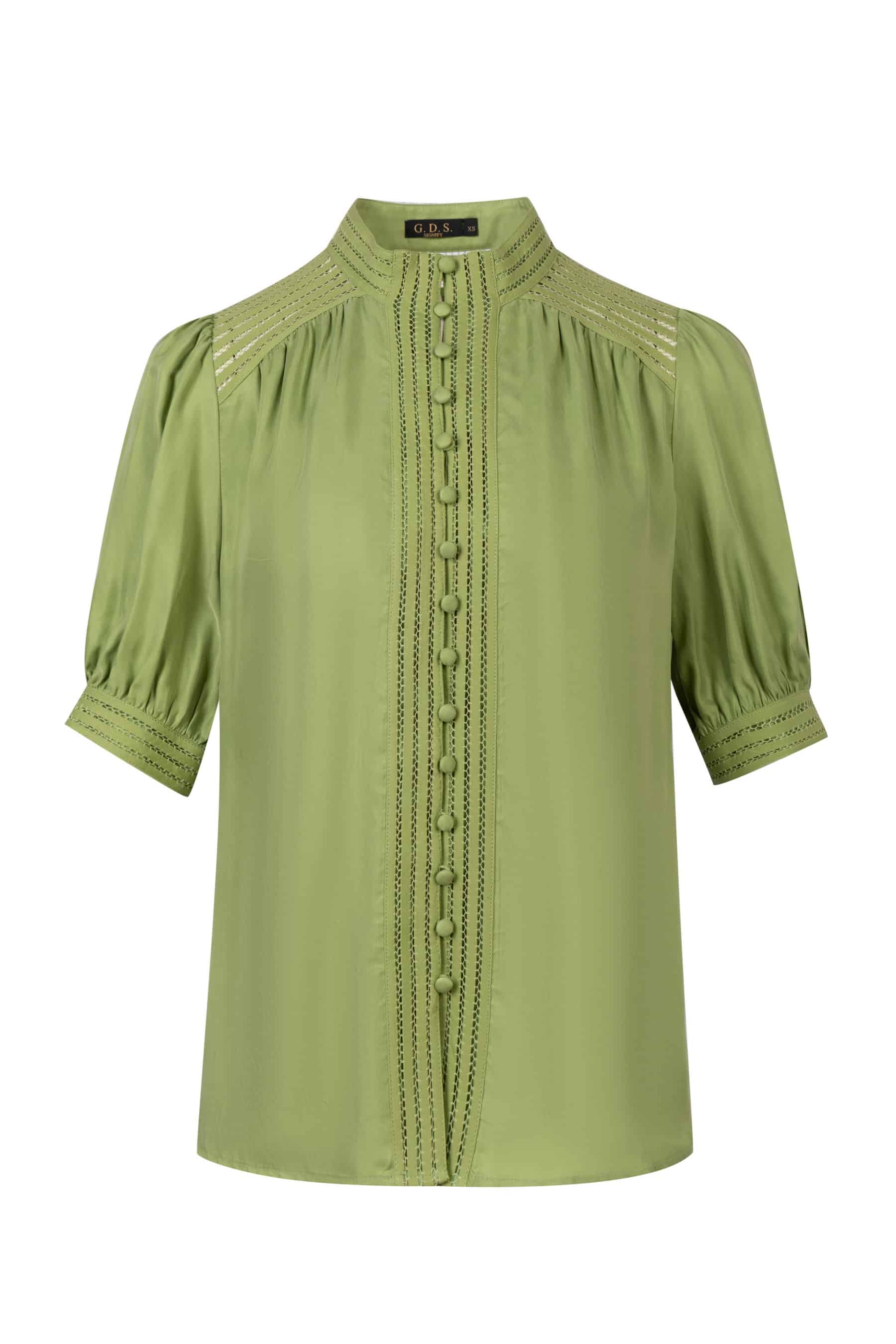GDS Lucile Button Blouse | Tarragon BLOUSES BLOUSES BRUNCH Catch GDS GREEN HOLIDAY L M S SALE SPRING-SUMMER WORK XL XS