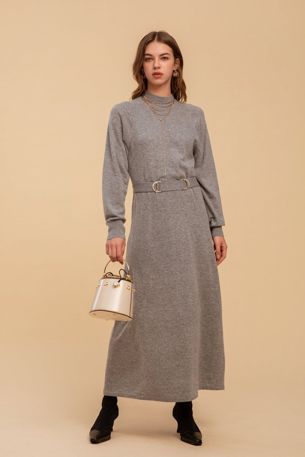 GDS Talia Angora Blend Knit | Grey DRESSES autumn-winter BRUNCH CASUAL Catch DRESSES ESS22 GDS GREY KNIT L M S SALE 40 % WORK XS