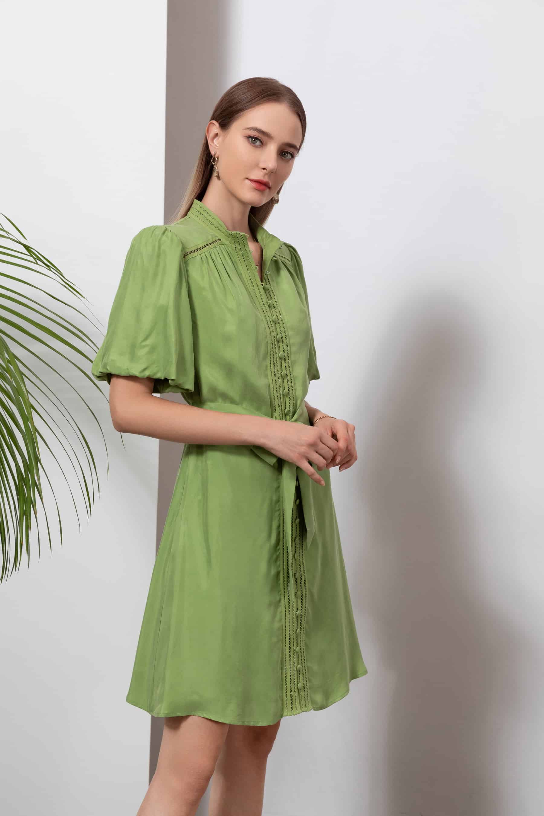 GDS Lucile Short Dress | Tarragon DRESSES BRUNCH CASUAL Catch DRESSES GDS GREEN HOLIDAY L M S SALE SPRING-SUMMER XL